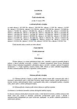 Zákon č. 114/1992 Sb., o ochraně přírody a krajiny